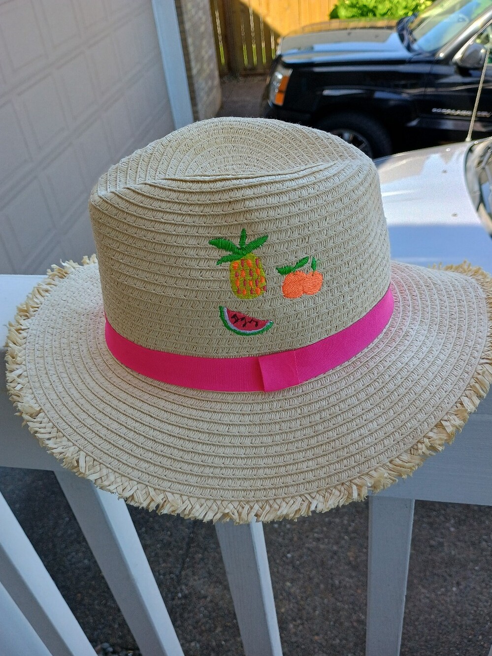 Little Girl / Kids Fruit Sunhat With Pineapple, Oranges, Watermelon